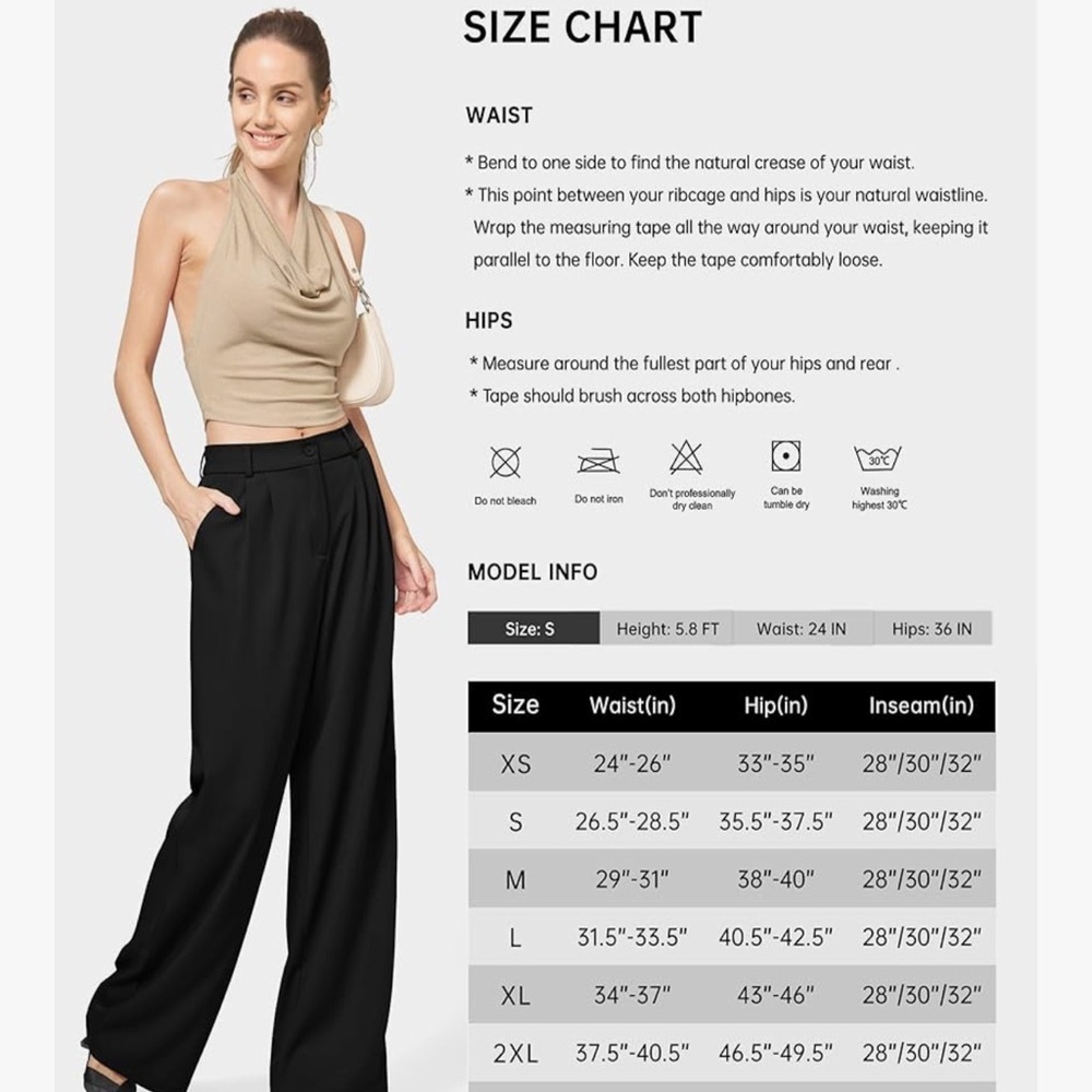 NWT Willit Women's Wide Leg High Waisted Casual Business Office Work Pants - Picture 2 of 11